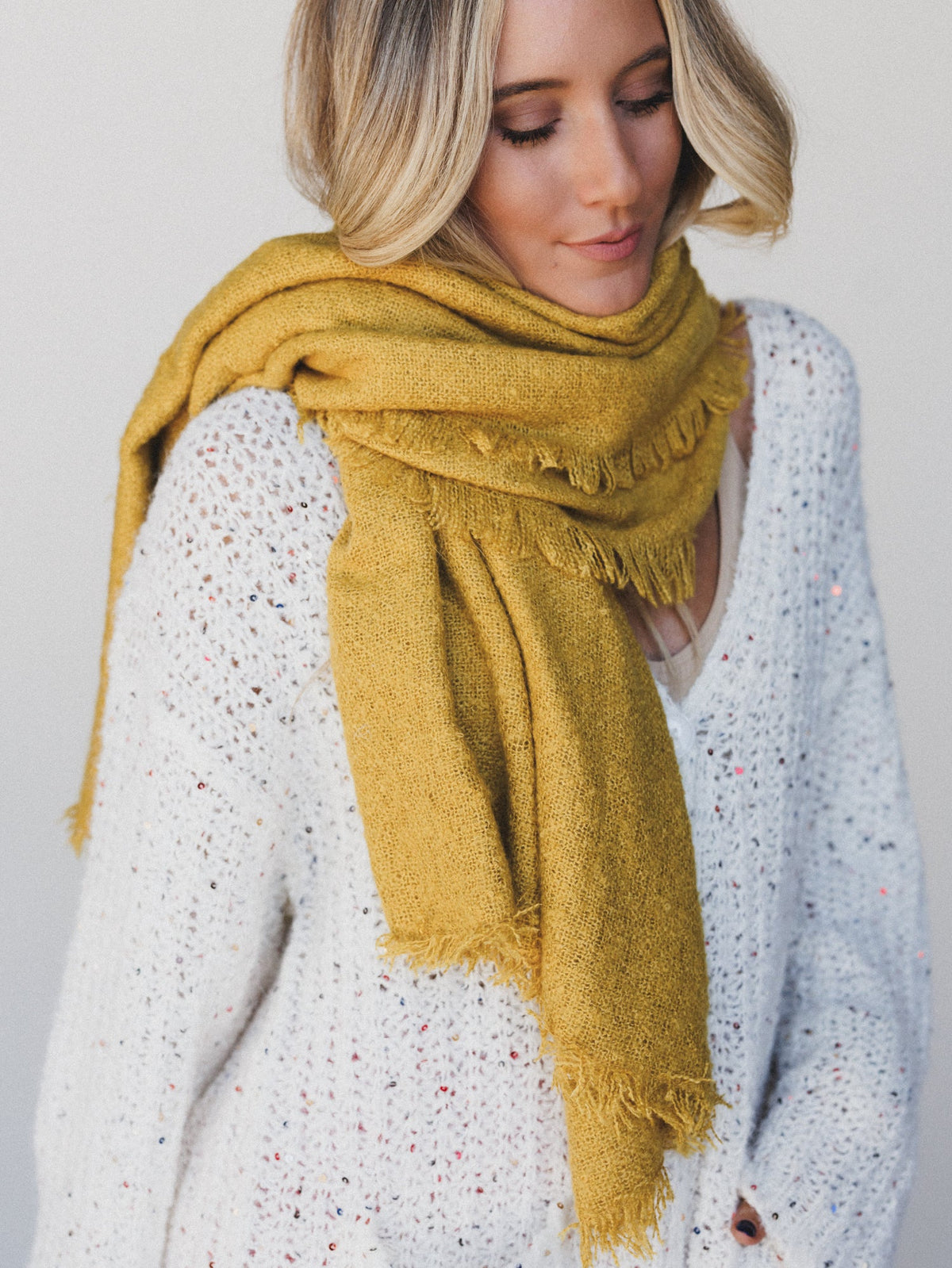 Cabin Calling Blanket Scarf - Mustard - Pre Order