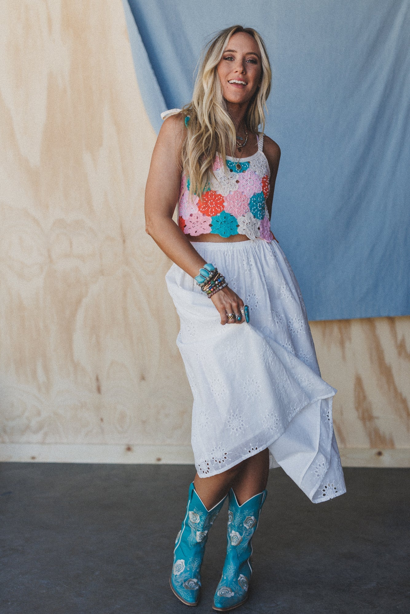 Briley Eyelet Skirt - Off White