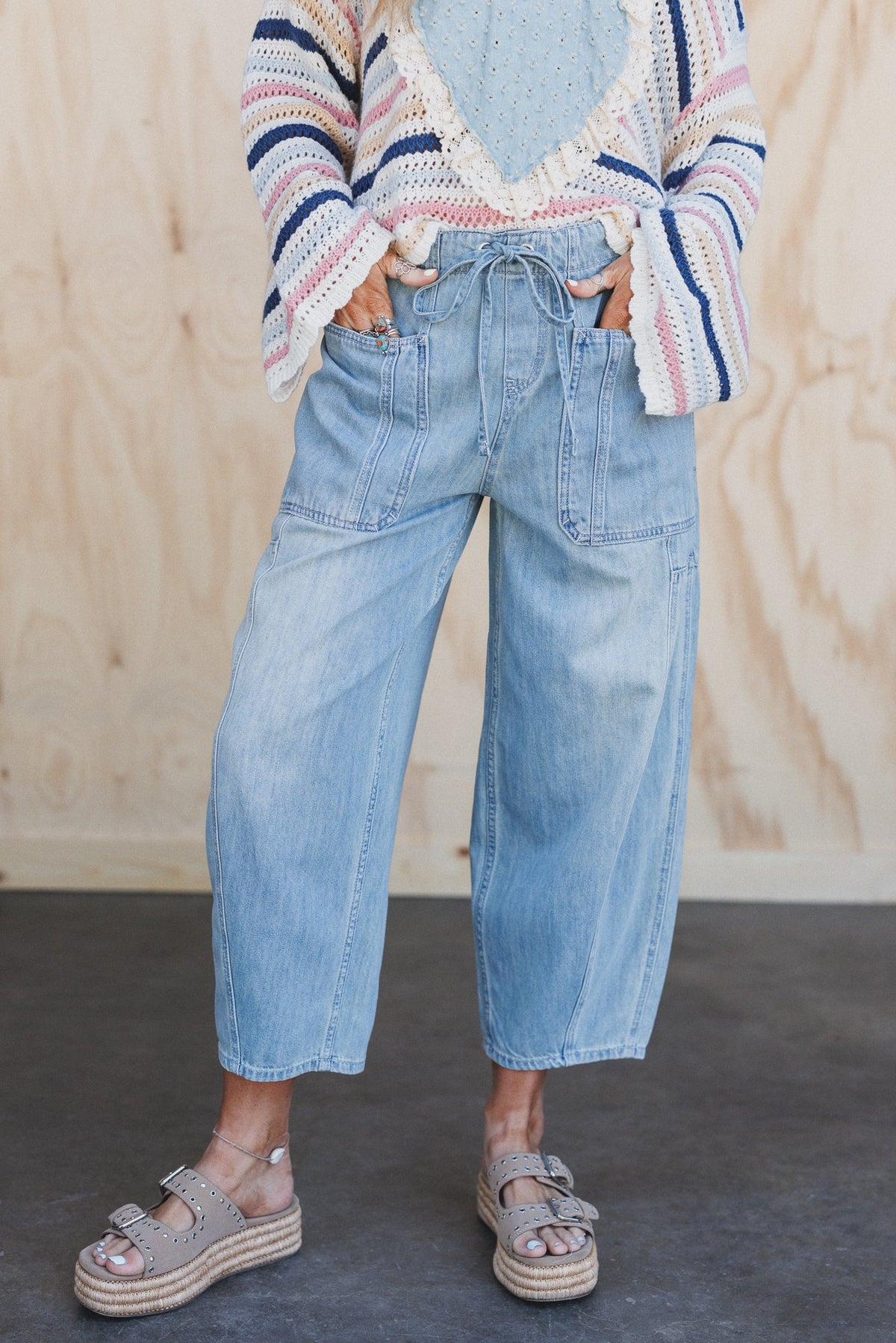 Bridgton Drawstring Barrel Jeans - Denim - Pre Order