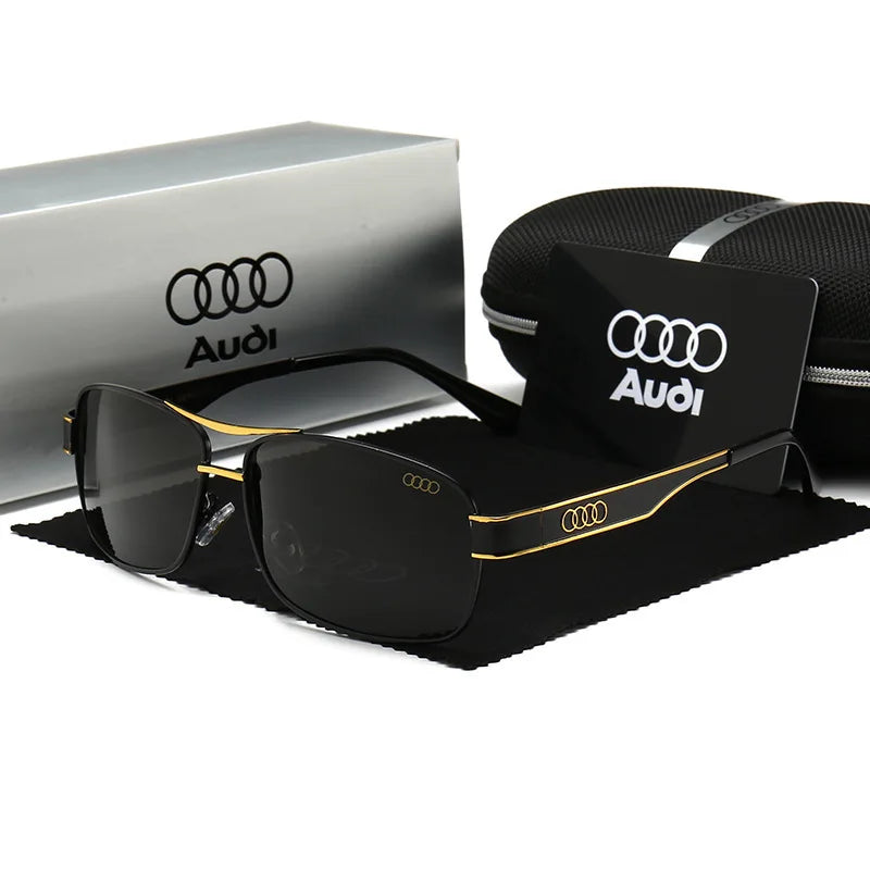 Audi UV400 Polarized Rectangle Sunglasses Glasses for Men Women Driving Motorcycle Outdoor Cycling Glasses with Antiglare Lens