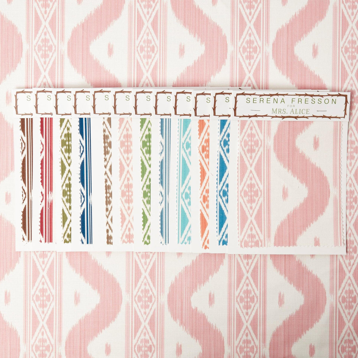 Palm Beach Pink Ikat Stripe Fabric