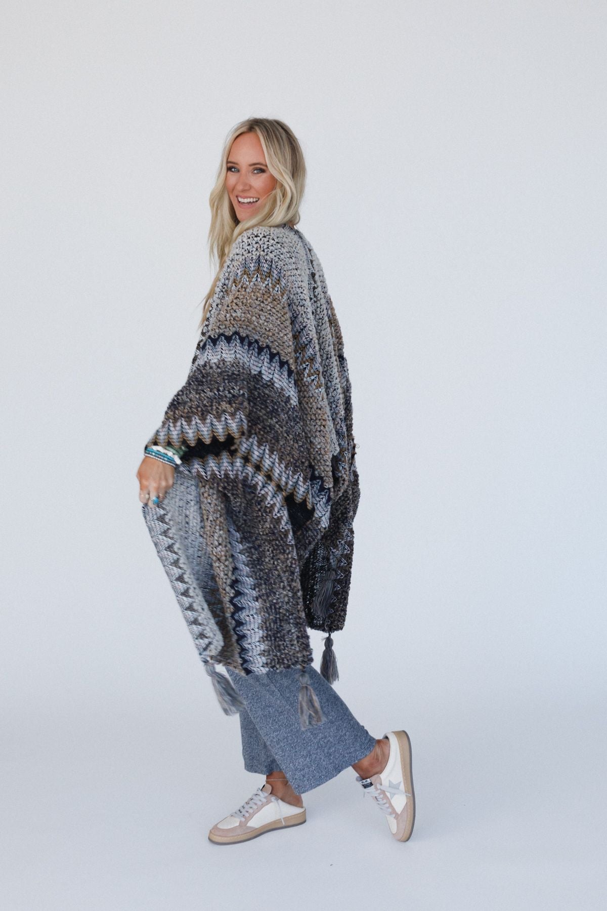 Desert Dreams Crochet Ruana - Khaki