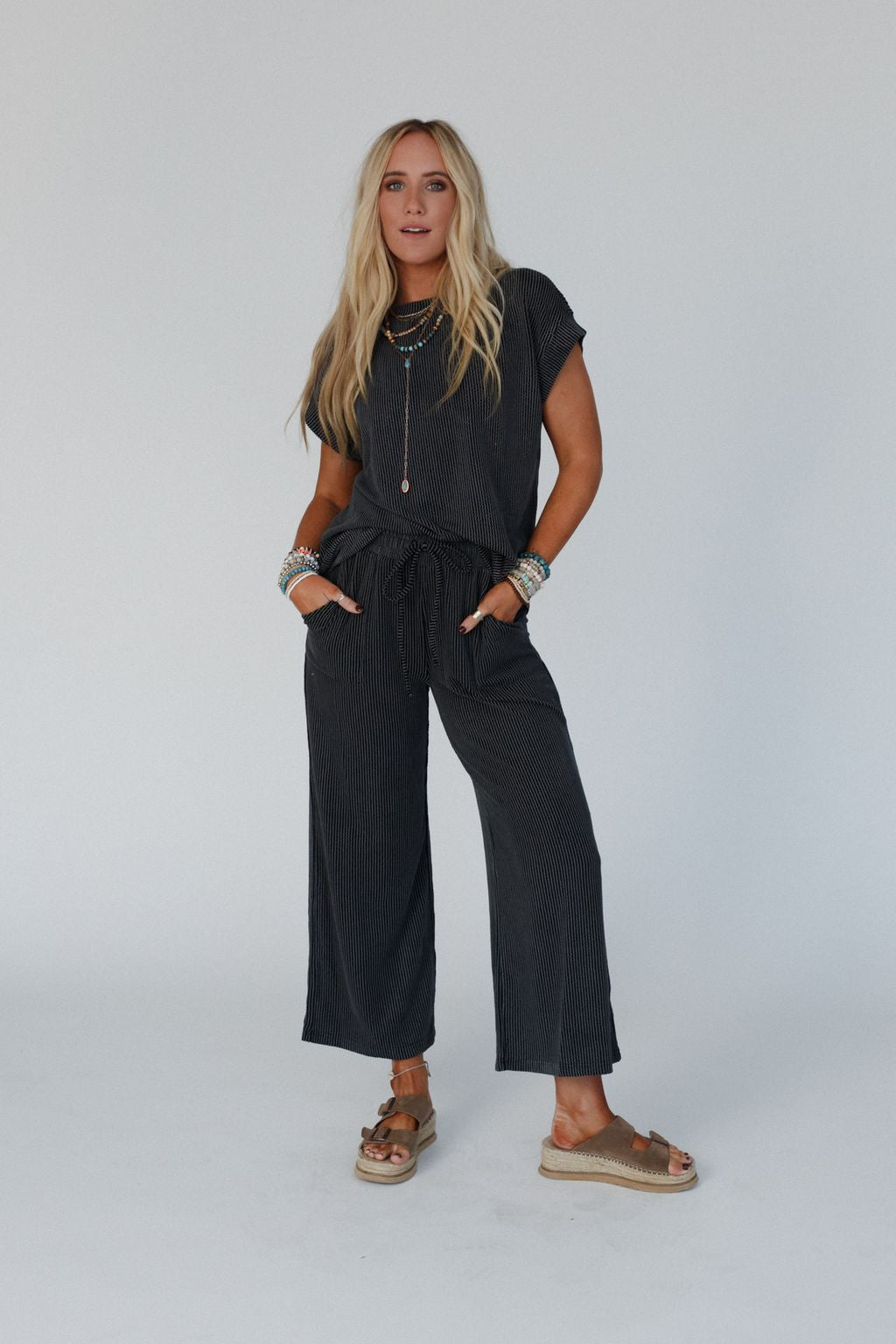 Crystal Clear Top And Pants Set - Black