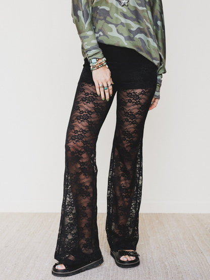 All In Time Lace Pants - Black