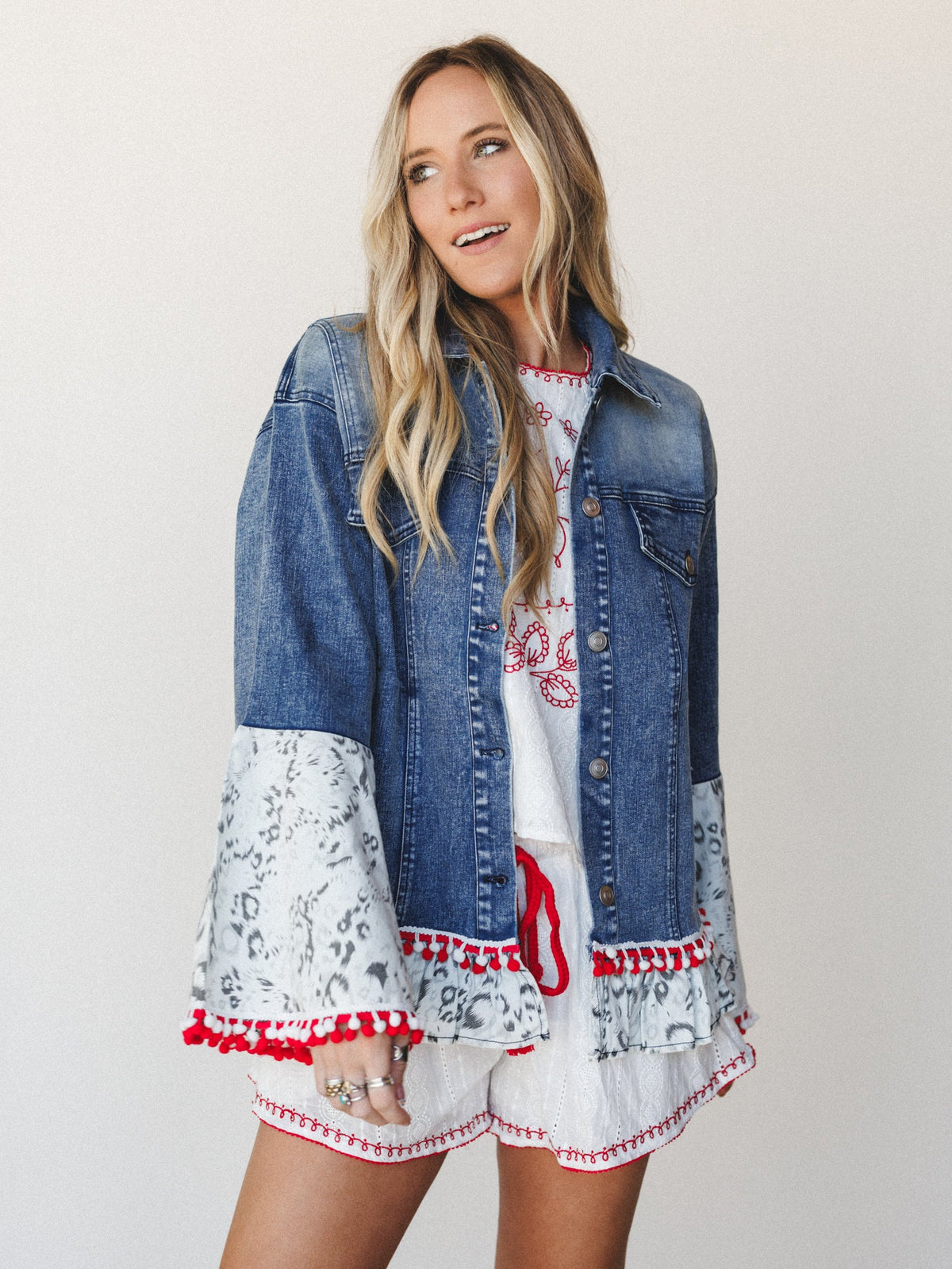 Boho Americana Denim Jacket - Denim