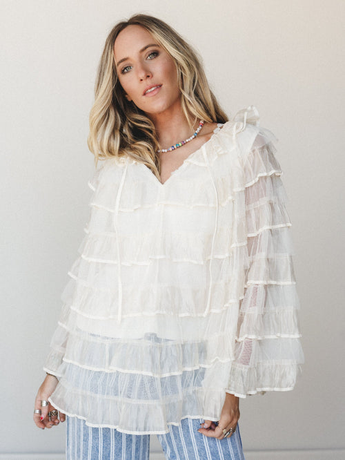 Afternoon Tea Ruffle Blouse - Ivory