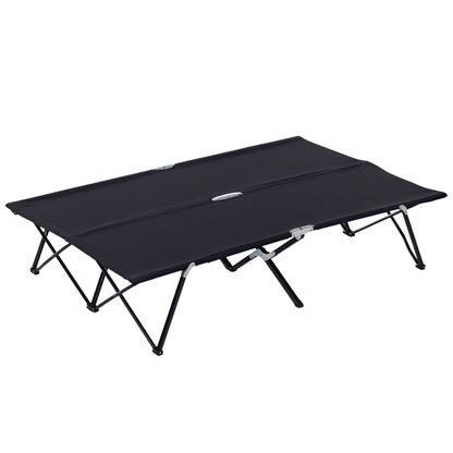 2-Person Folding Camping Cot | 50" Extra Wide Elevated Sleeping Cot, 300 lb Capacity