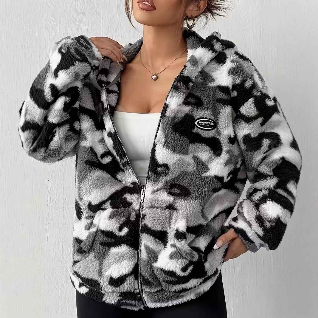 Men's Plush-Lined Camouflage Warm Jacket – Fleece Interior Outerwear