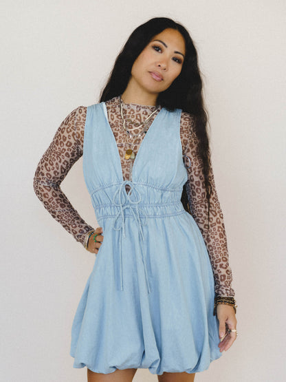 Daylight in Denim Bubble Dress - Light Wash
