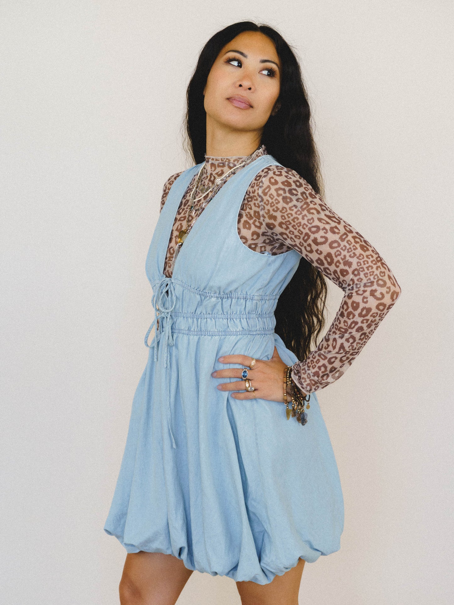 Daylight in Denim Bubble Dress - Light Wash