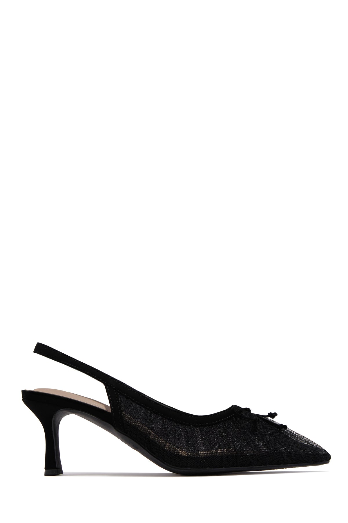 Daphne Slingback Mid Heel Pumps - Black