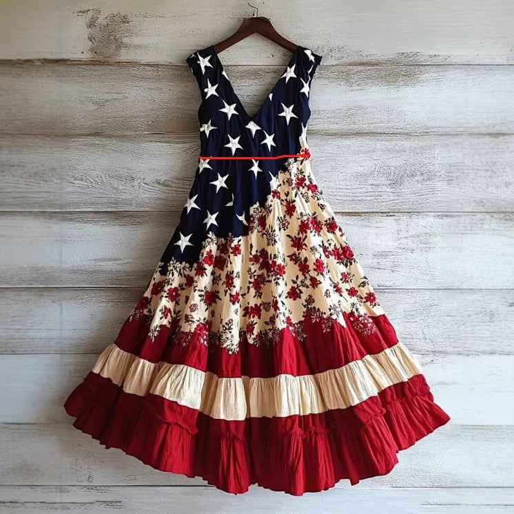 Women's Artistic Retro Sleeveless Hooded Maxi Dress – Boho Festival Dress