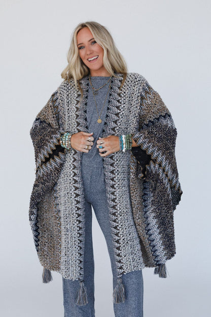 Desert Dreams Crochet Ruana - Khaki