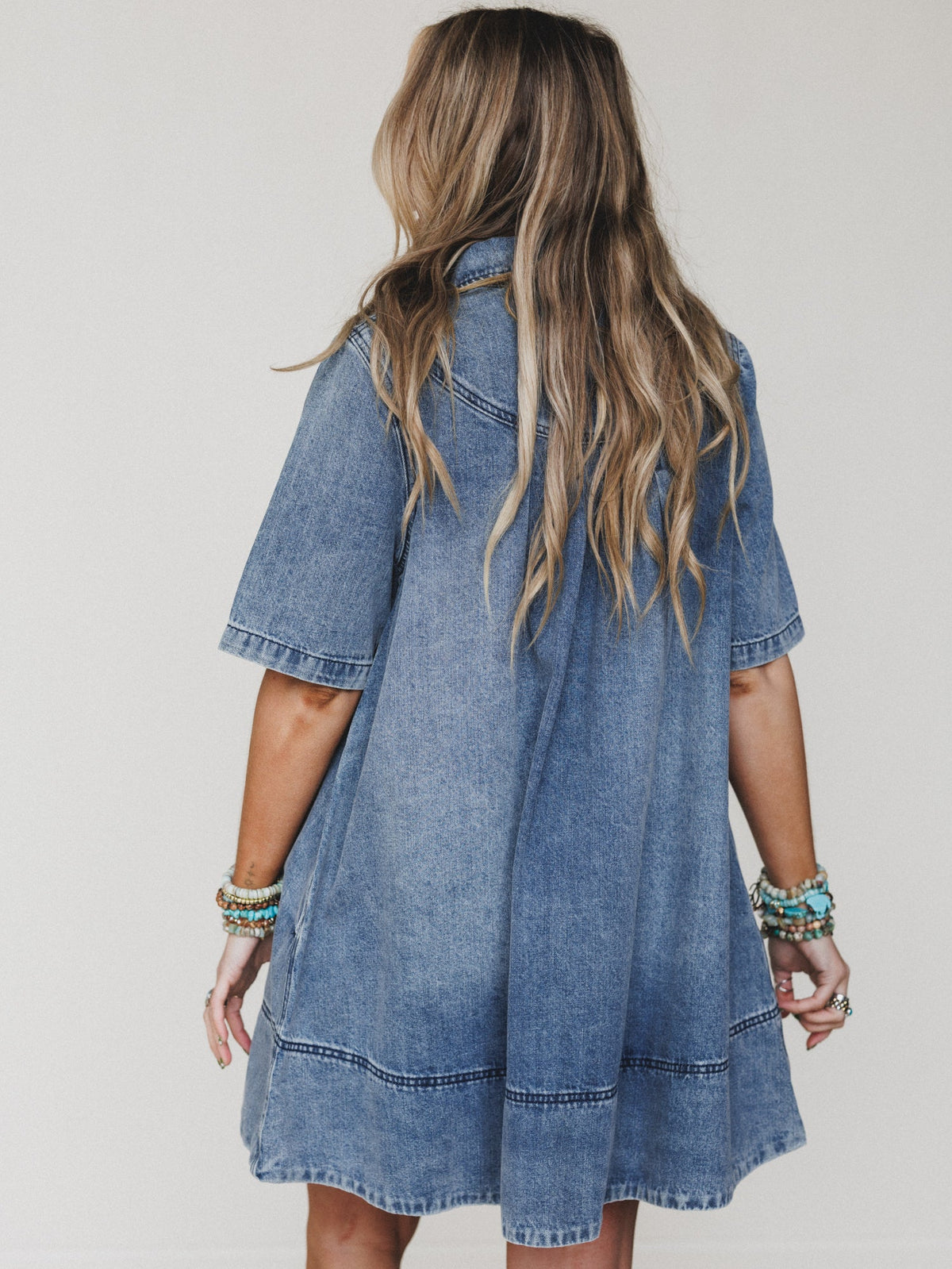 Dressed For the West Denim Dress - Denim