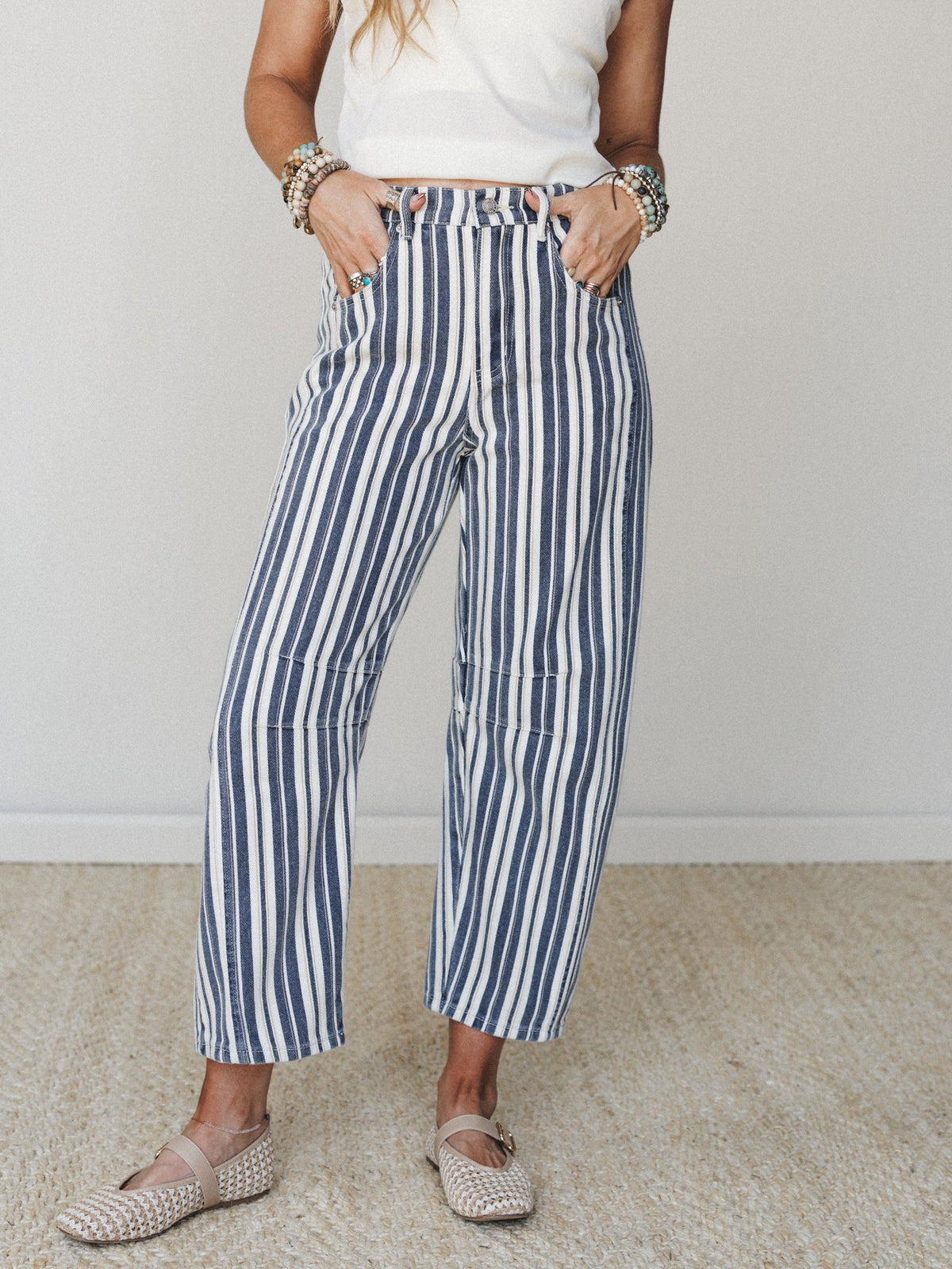 Boardwalk Stripe Pants - Navy Stripe