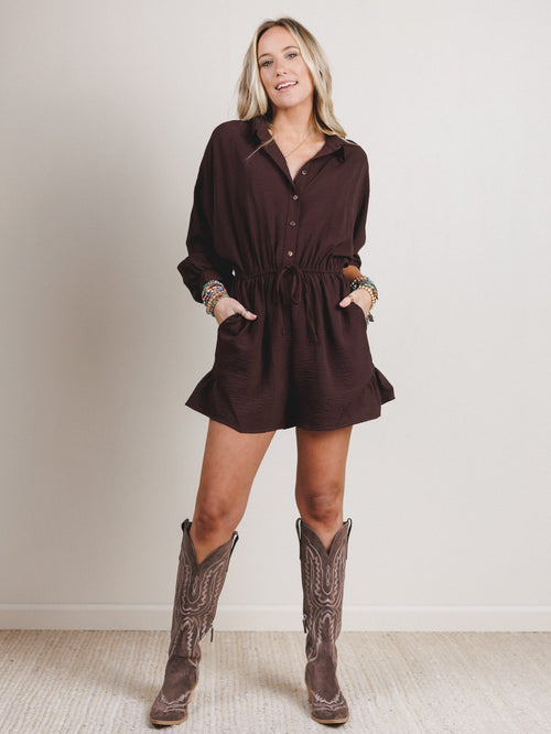 Everyday Joy Romper - Chocolate