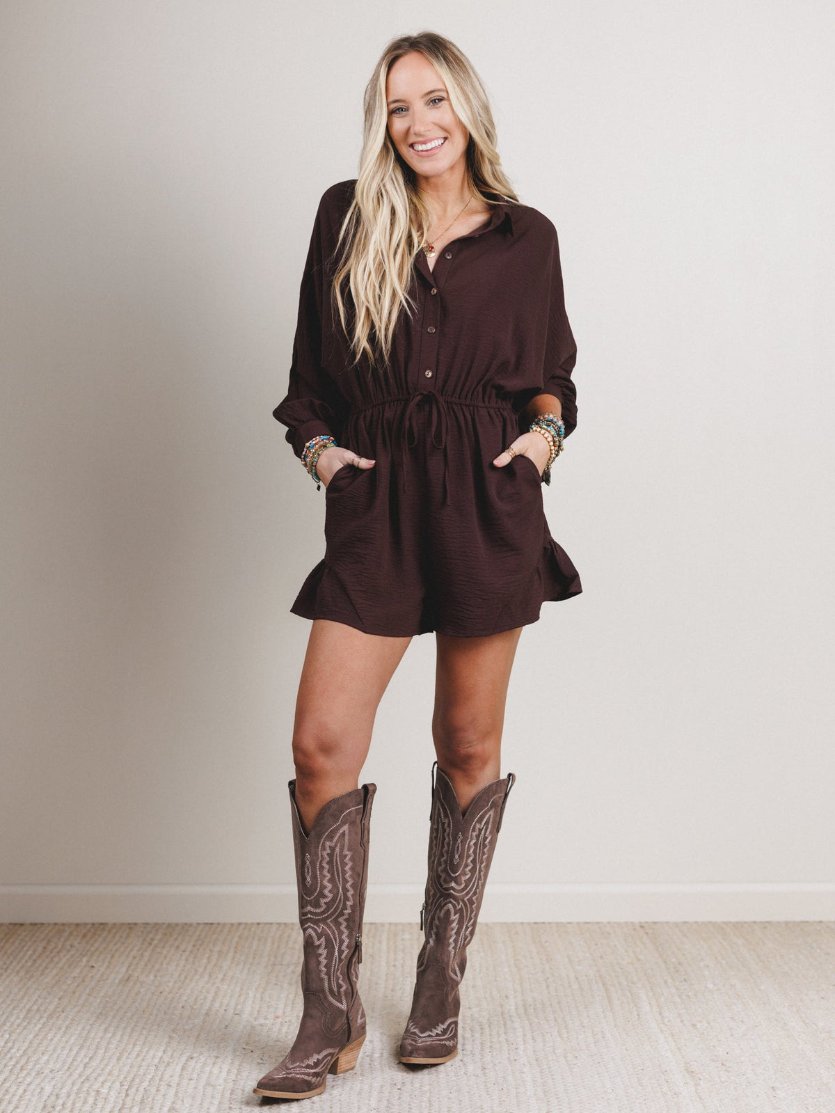 Everyday Joy Romper - Chocolate