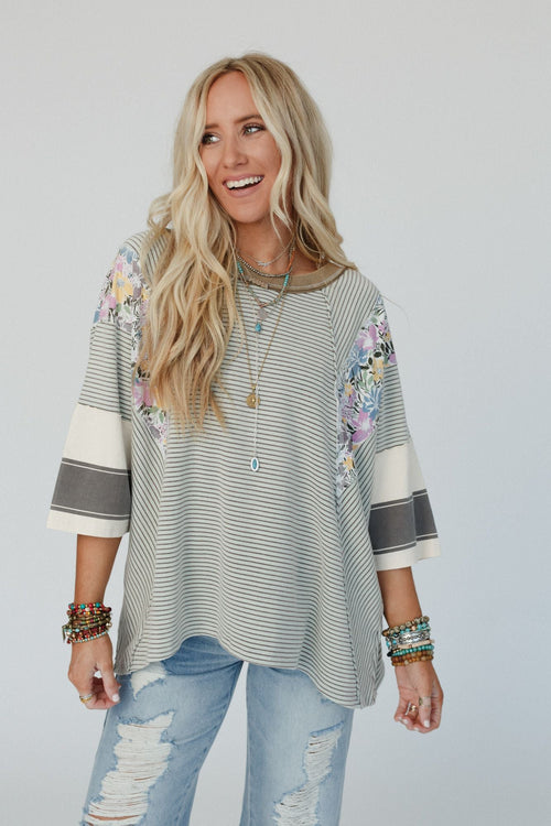 Britt Patchwork Top - Mint