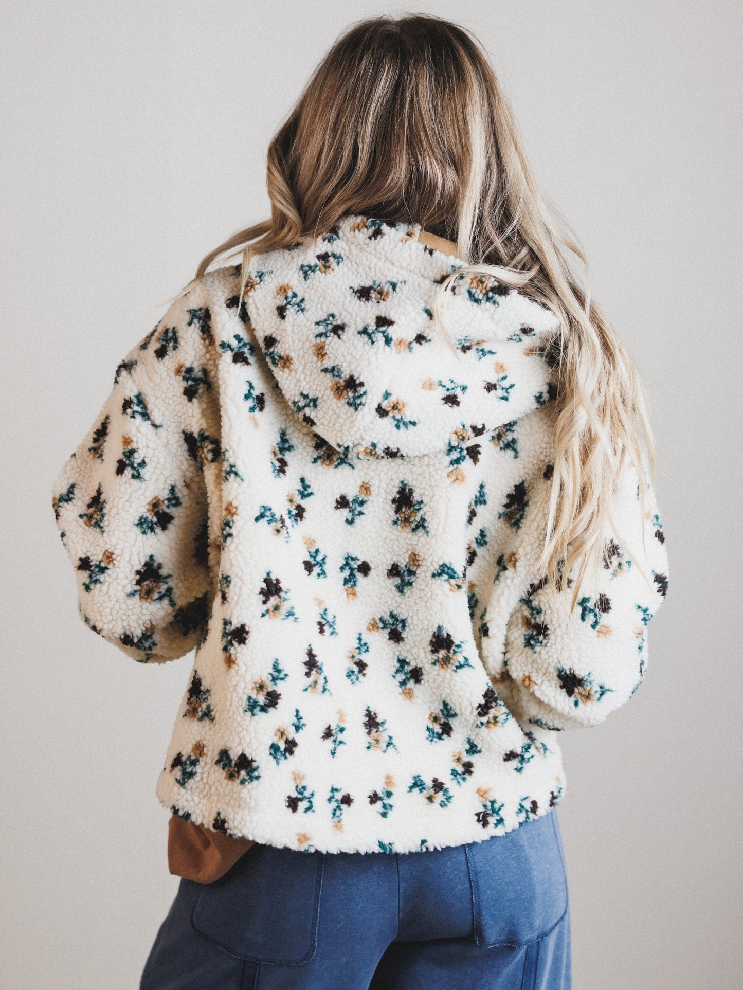 Floral Solstice Fleece Jacket - Cream