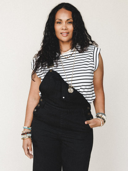 Fine Line Crew Neck Top - Ivory