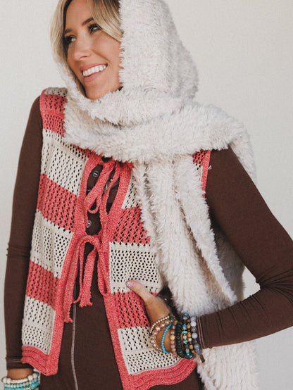 Cozy In The Cold Scarf - Ecru