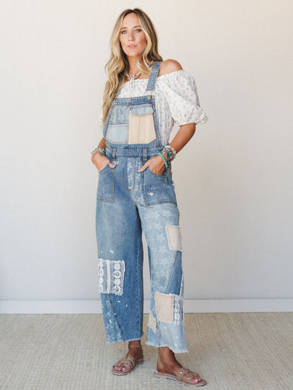 Heirloom Stitch Overalls - Denim