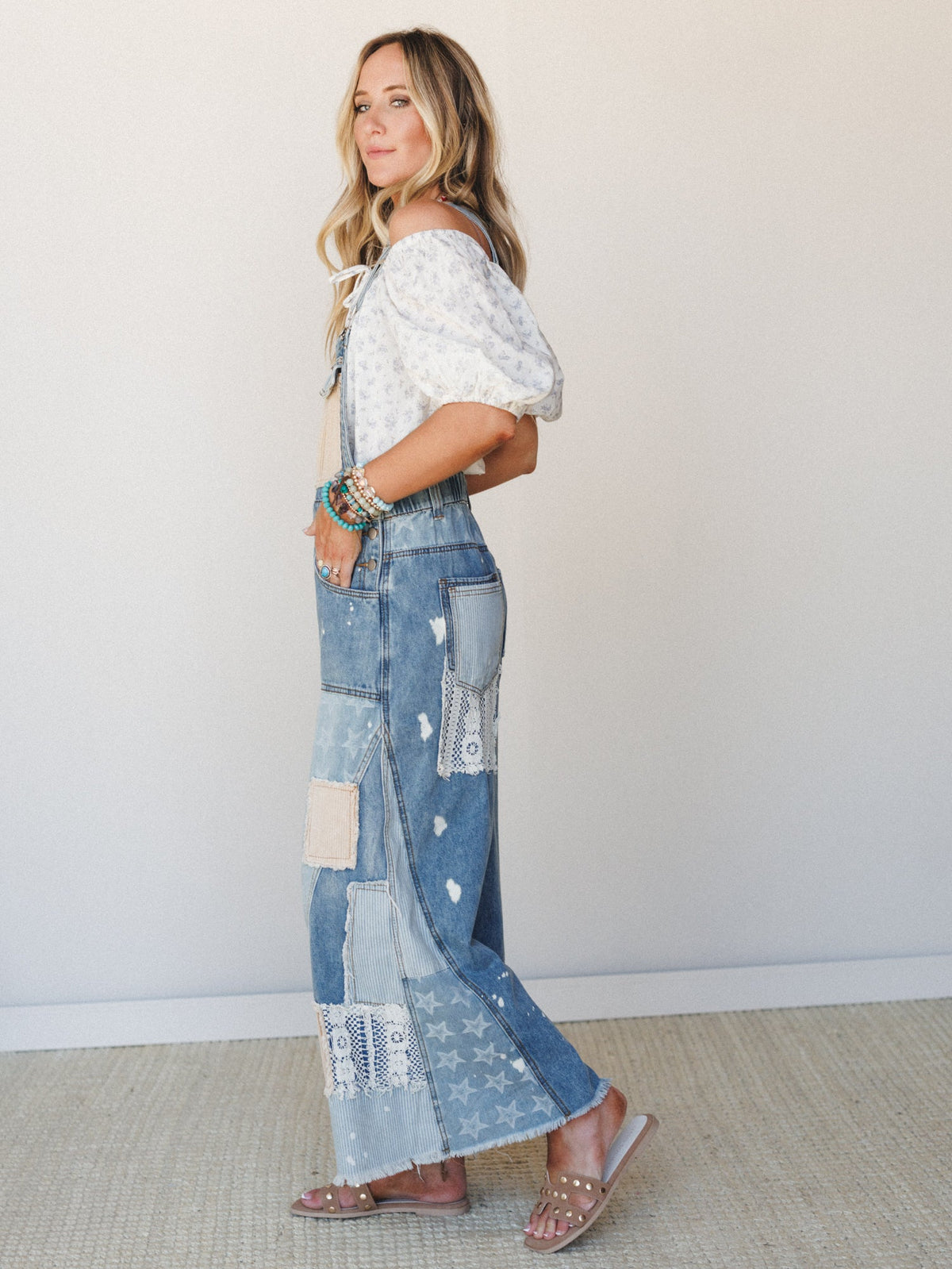 Heirloom Stitch Overalls - Denim