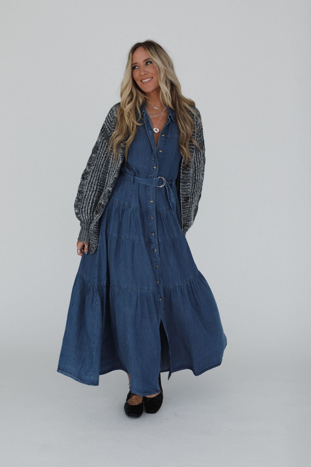 Blue Ridge Denim Maxi Dress - Medium Wash