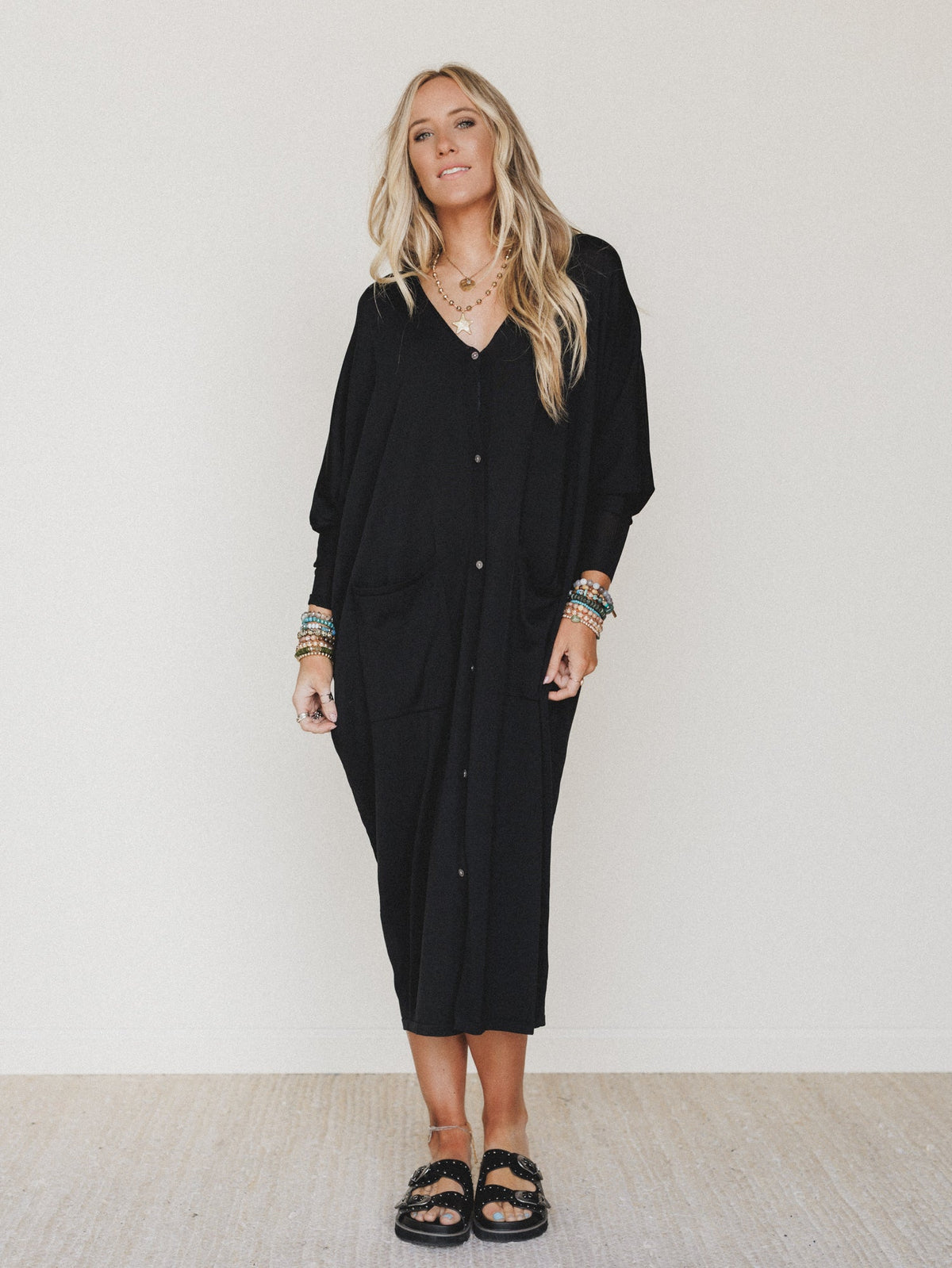 Harper Duster Dress  - Black