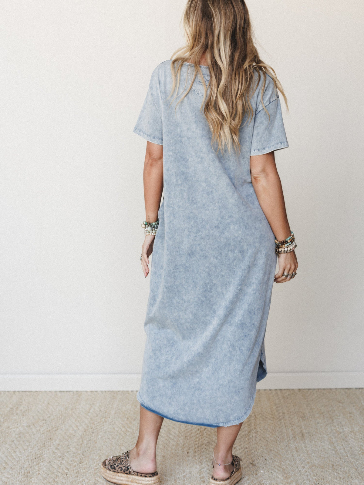 Dreaming in June Maxi Tee Dress - Cloud Denim