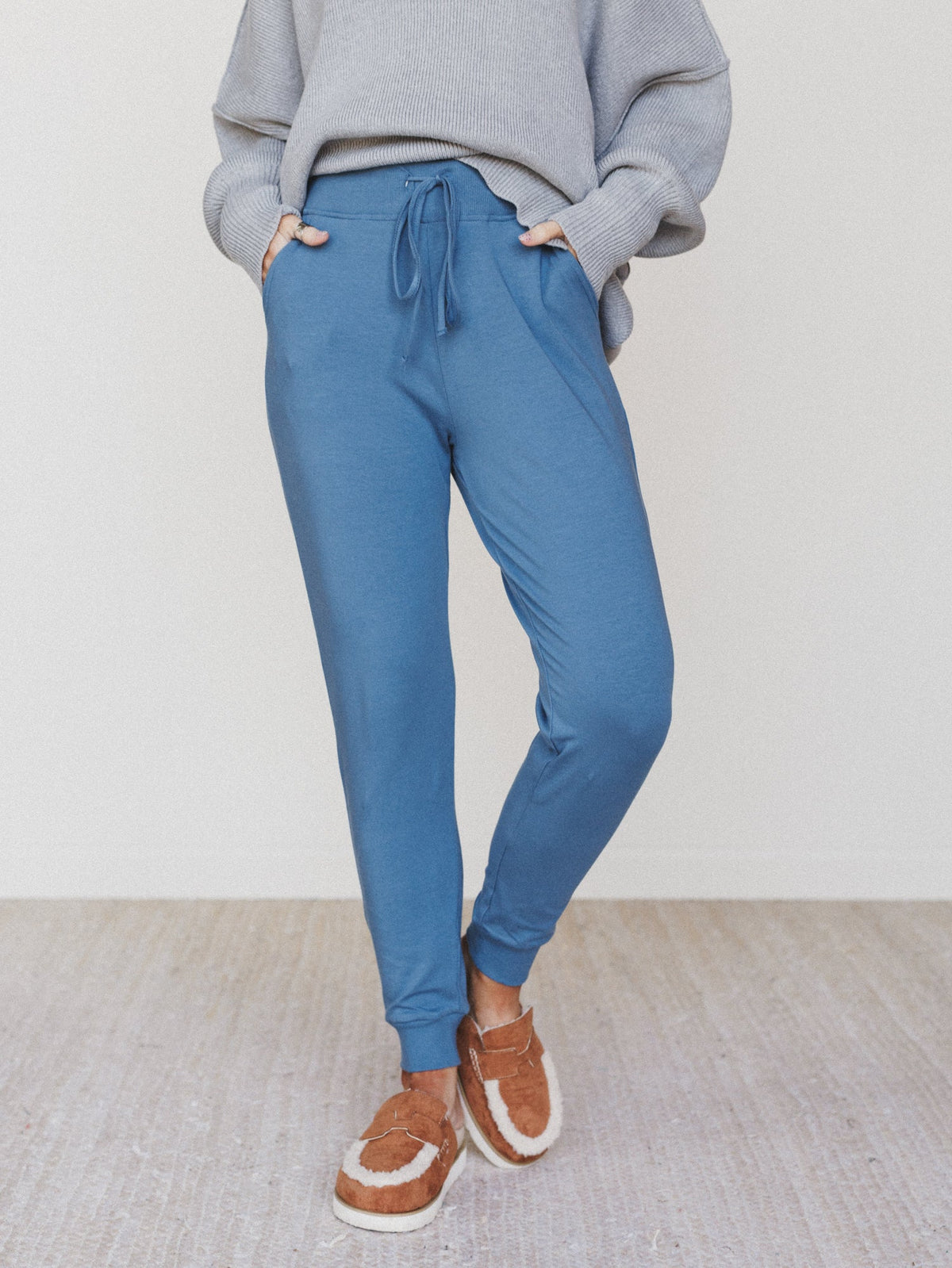 Dani Jogger Lounge Pant - Dusty Blue