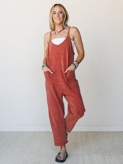 Brooke Pocket Jumpsuit - Rust