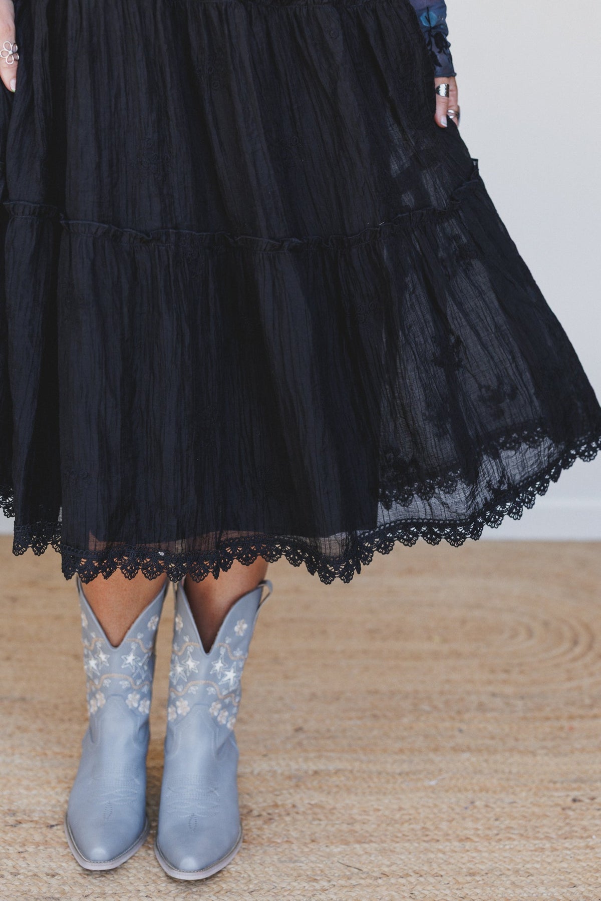 Harvest Haze Overalls Dress - Black