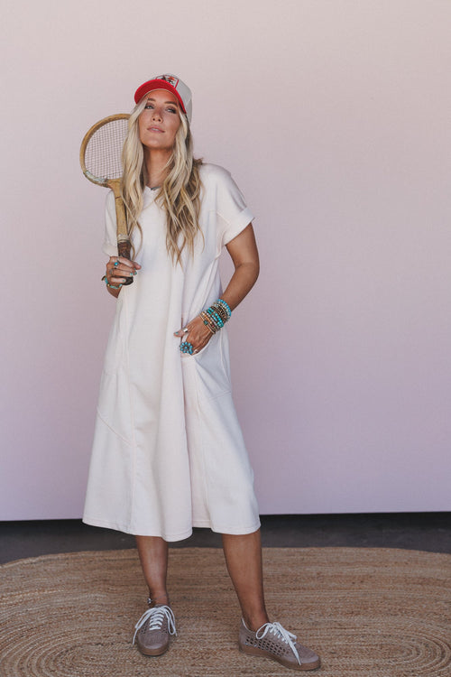 Coastal Mirage Maxi Dress - Cream - Pre Order