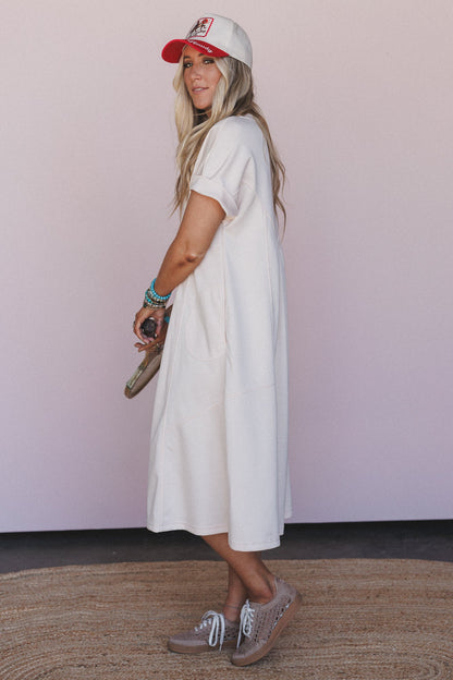 Coastal Mirage Maxi Dress - Cream