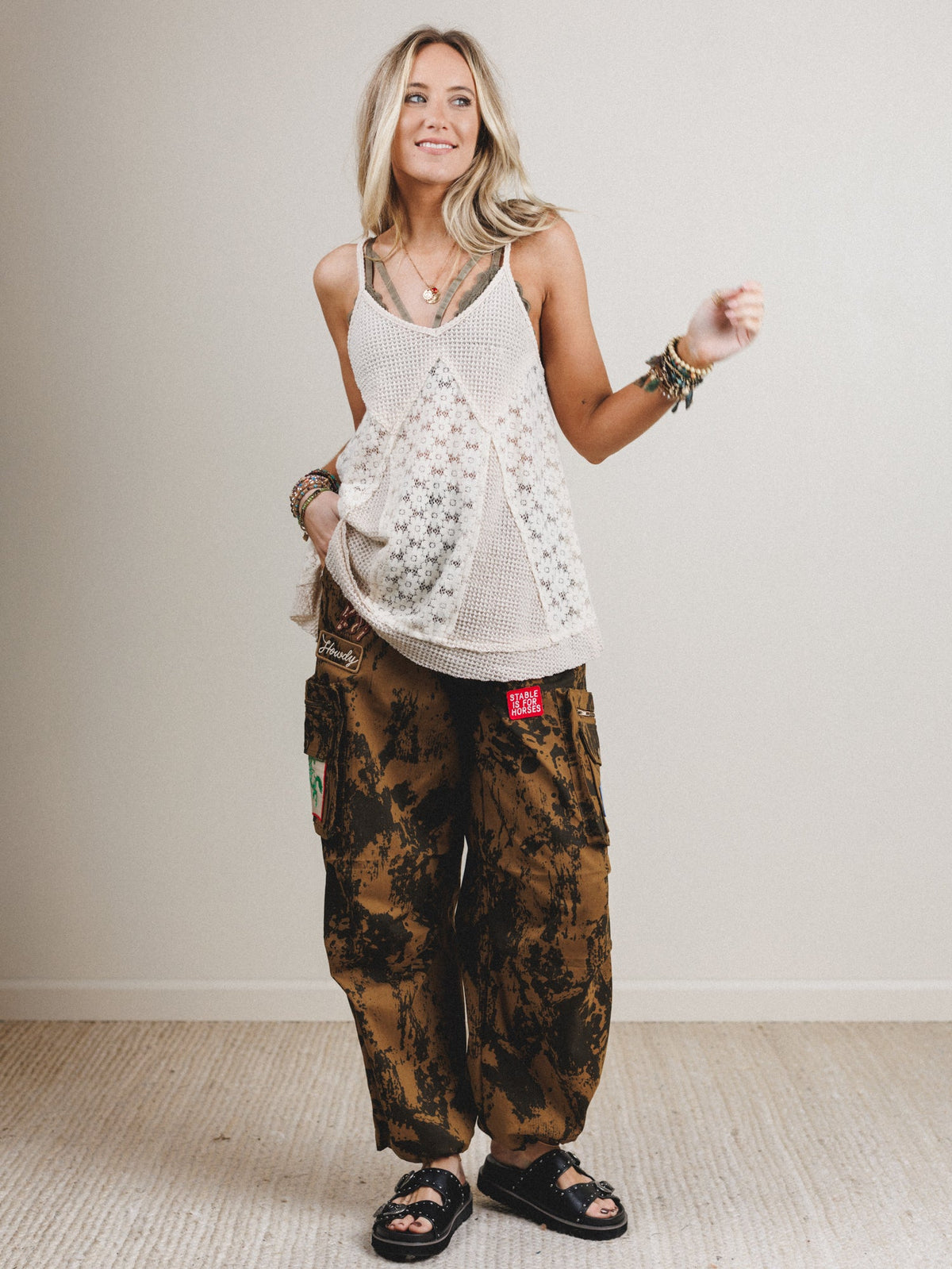 Cowgirl Song Cargo Pants - Golden Brown
