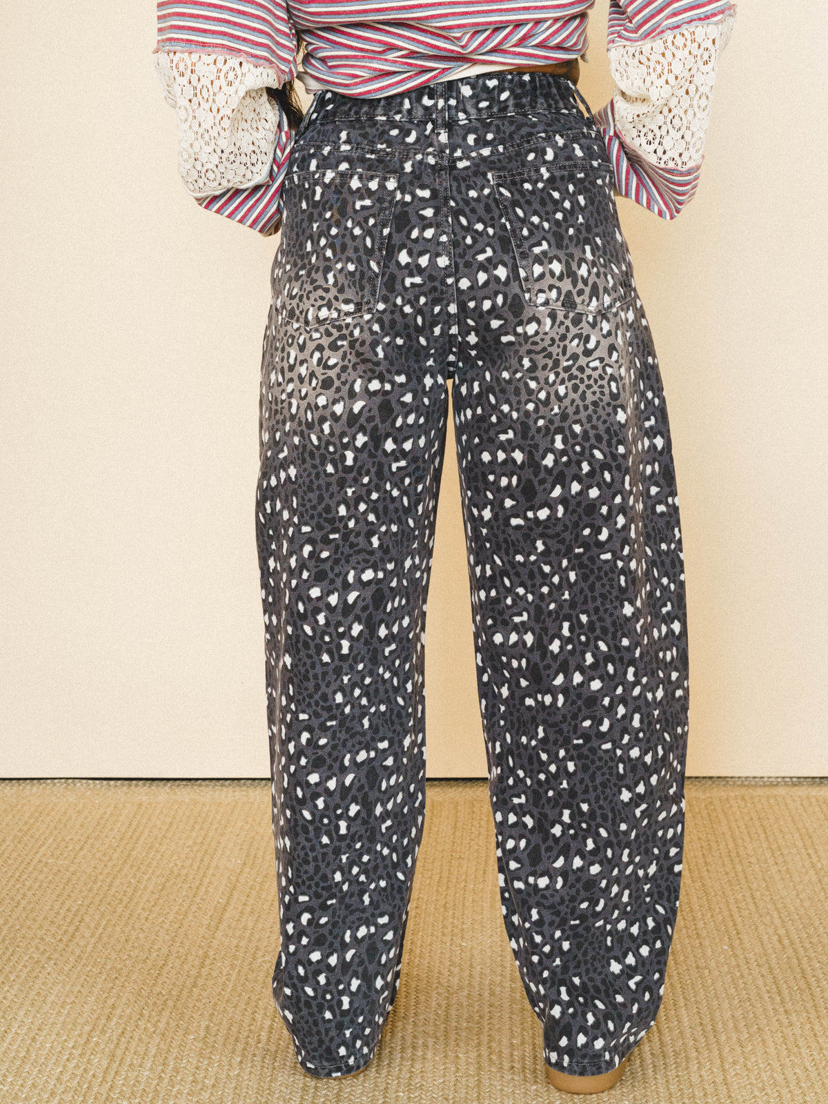 Heart of the Wild Jeans - Grey Leopard