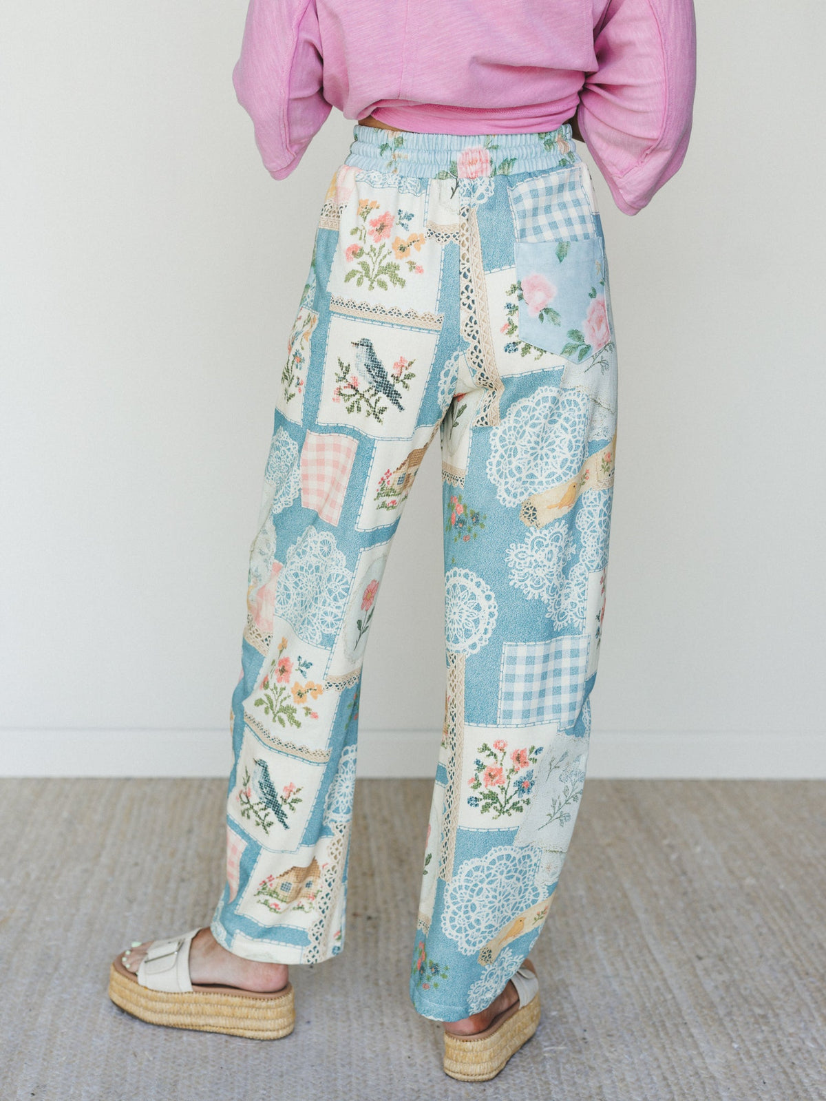 High Tea Garden Barrel Lounge Pants - Blue Combo