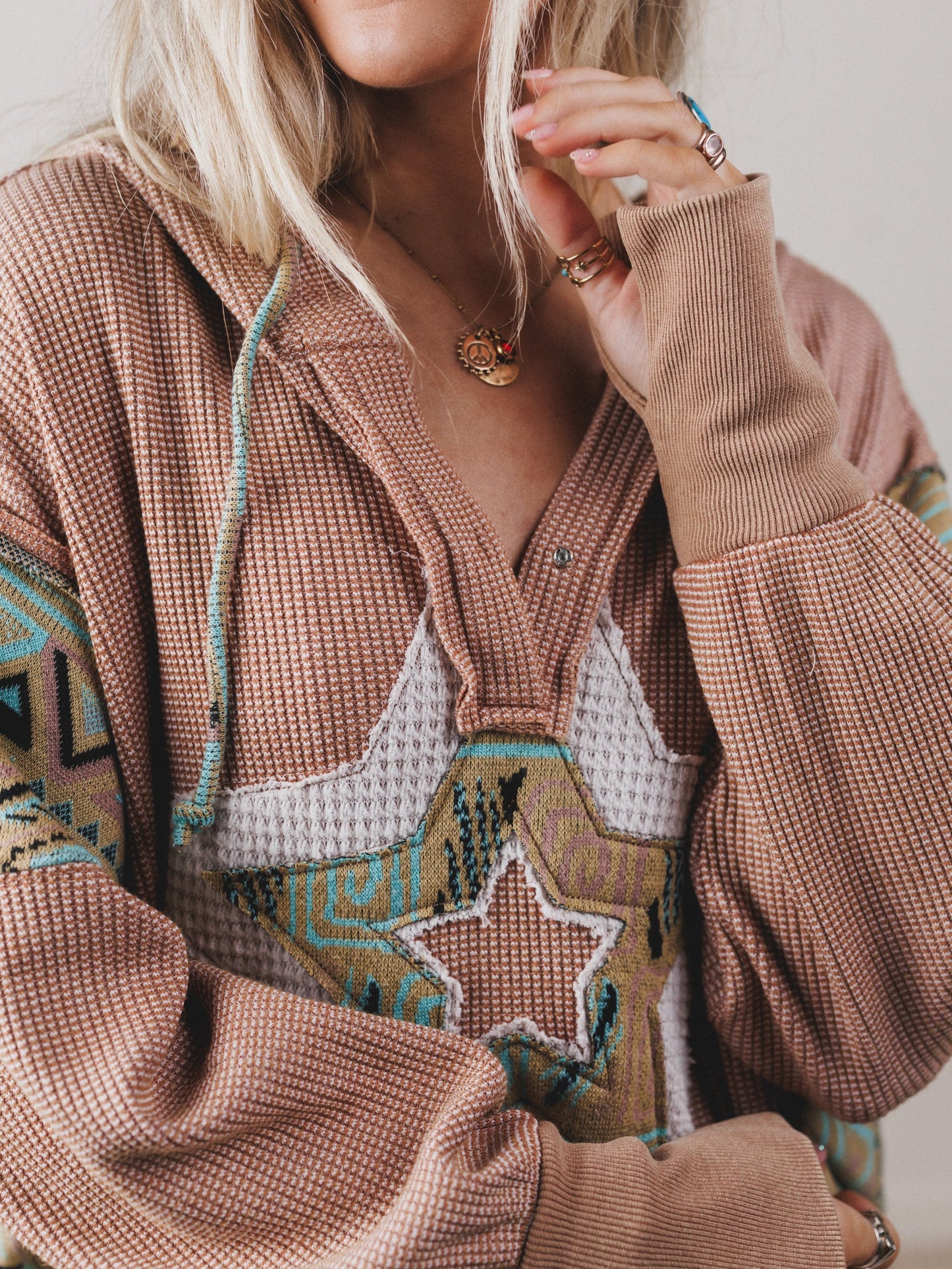 Cosmic Patch Top - Tan