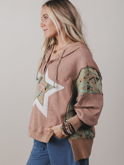 Cosmic Patch Top - Tan