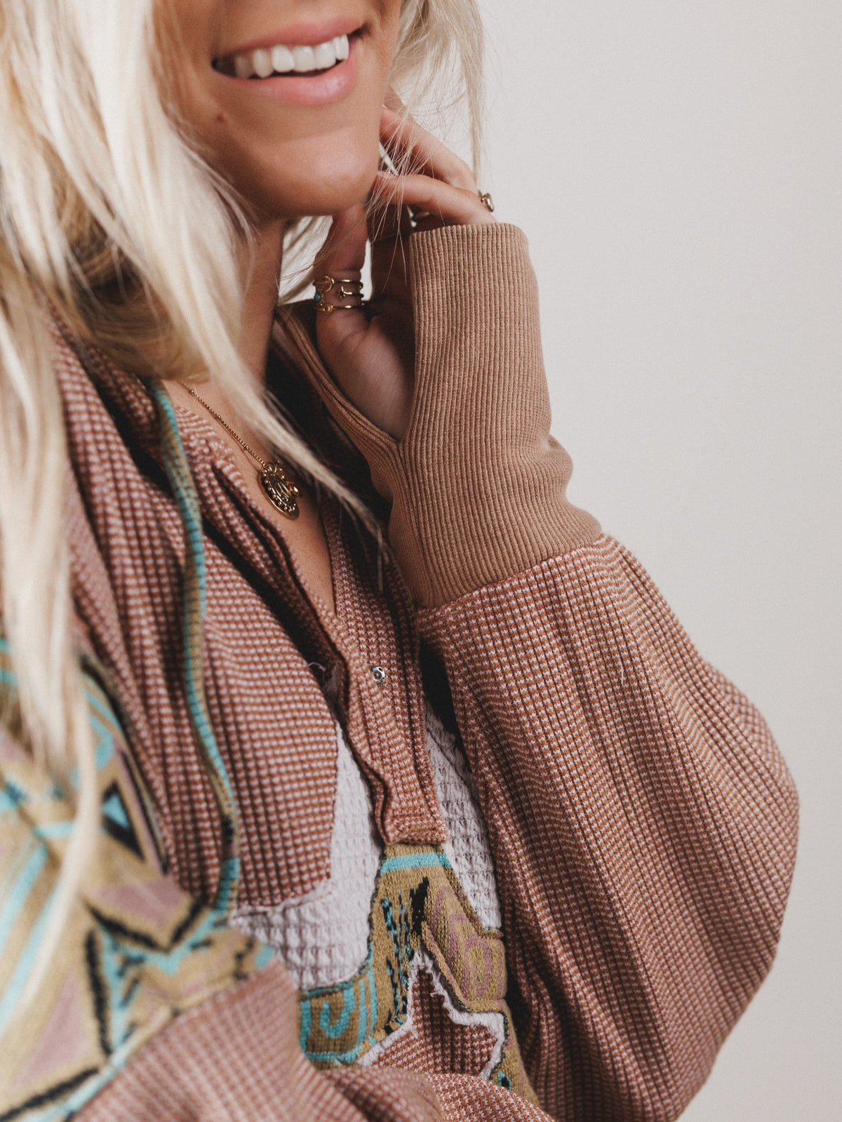 Cosmic Patch Top - Tan