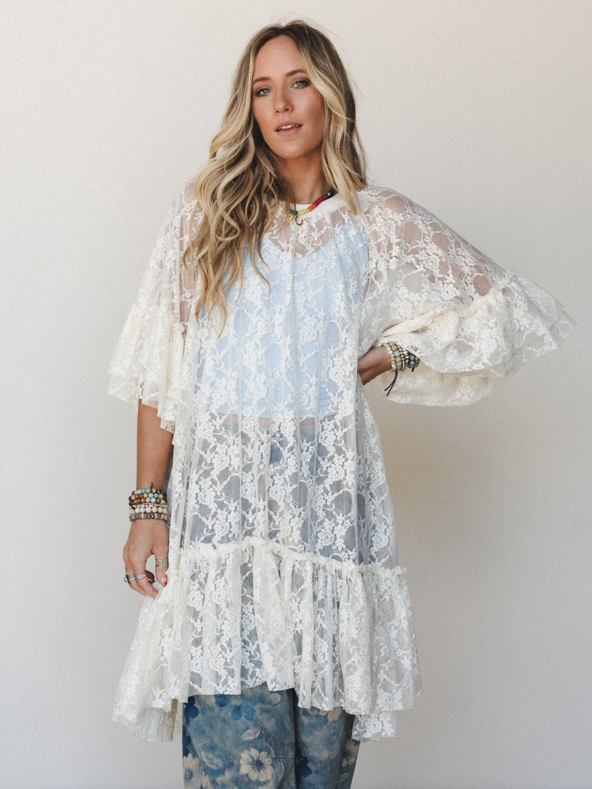 Days in Love Lace Layering Dress  - Cream