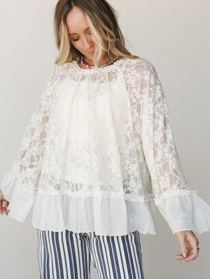 Boho Lace Top - Cream