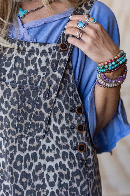 High Hopes Leopard Print Overalls - Ash Leopard