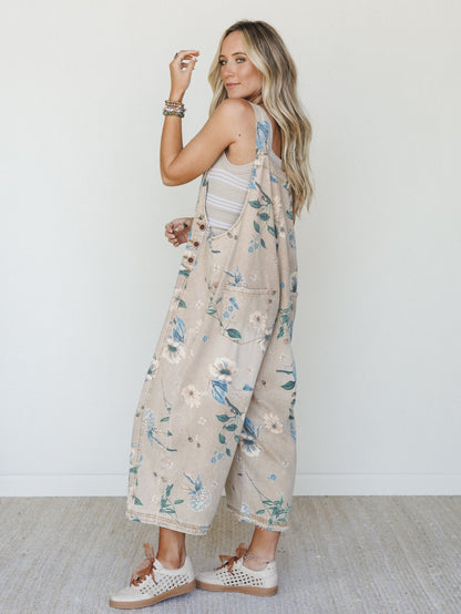 High Hopes Slouchy Denim Overalls - Mocha