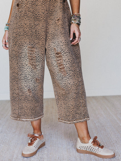 High Hopes Slouchy Denim Overalls - Mocha Brown