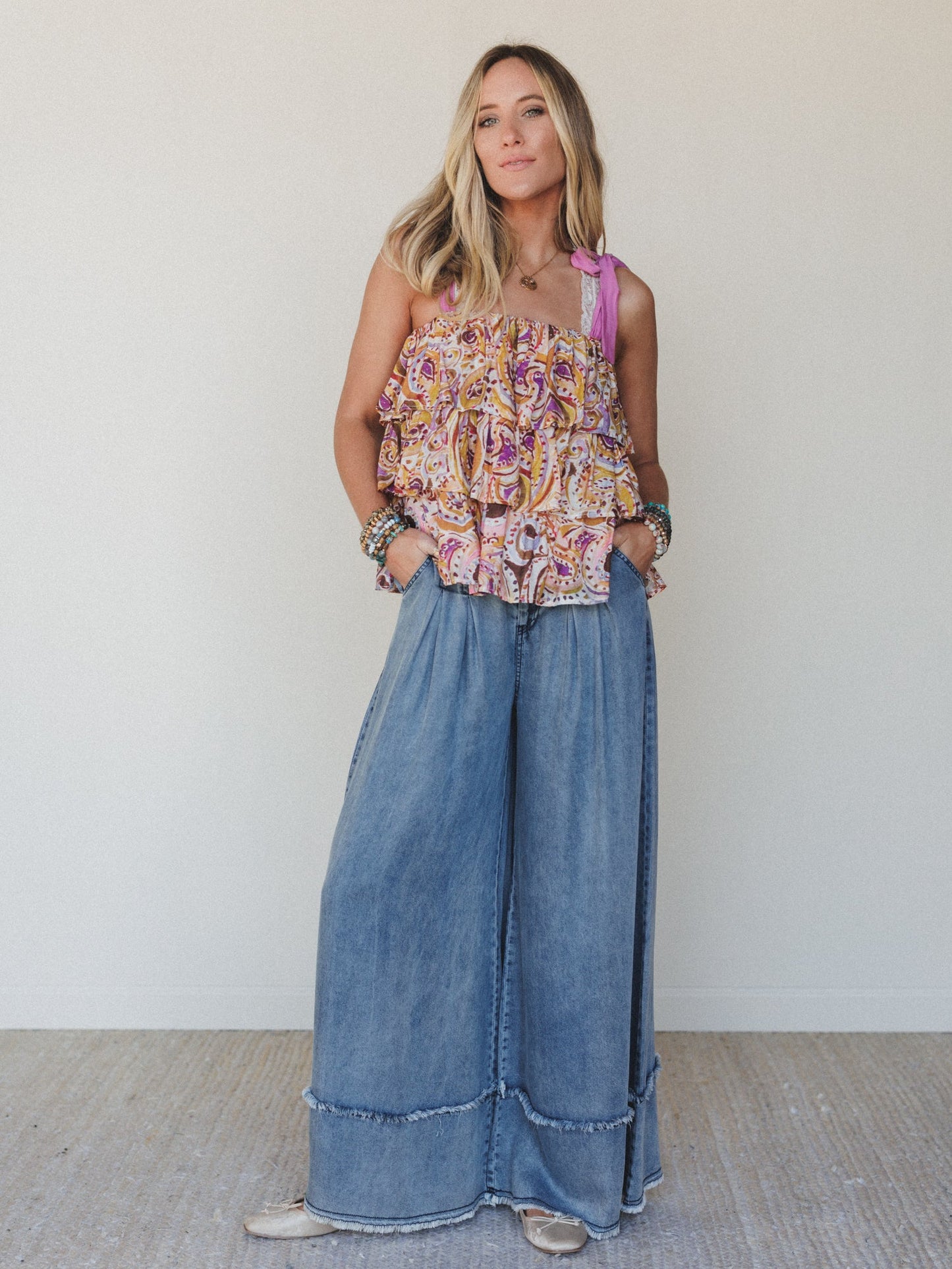 Far Out Wide Leg Jeans - Washed Denim