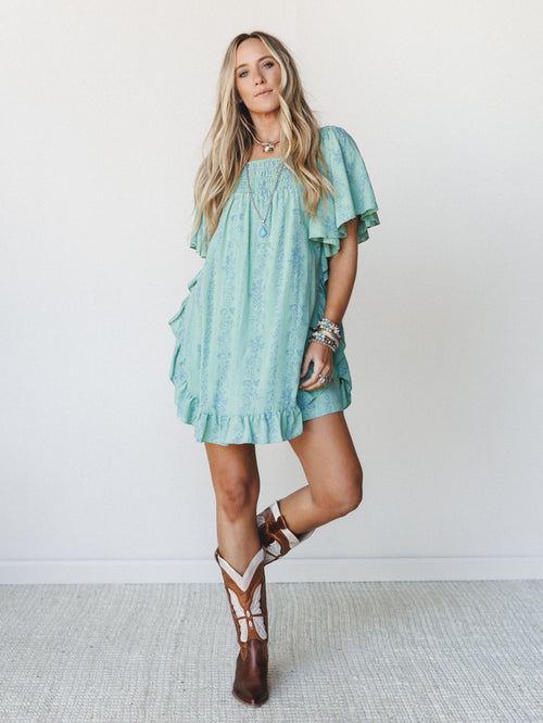 Goldie Floral Romper - Sage