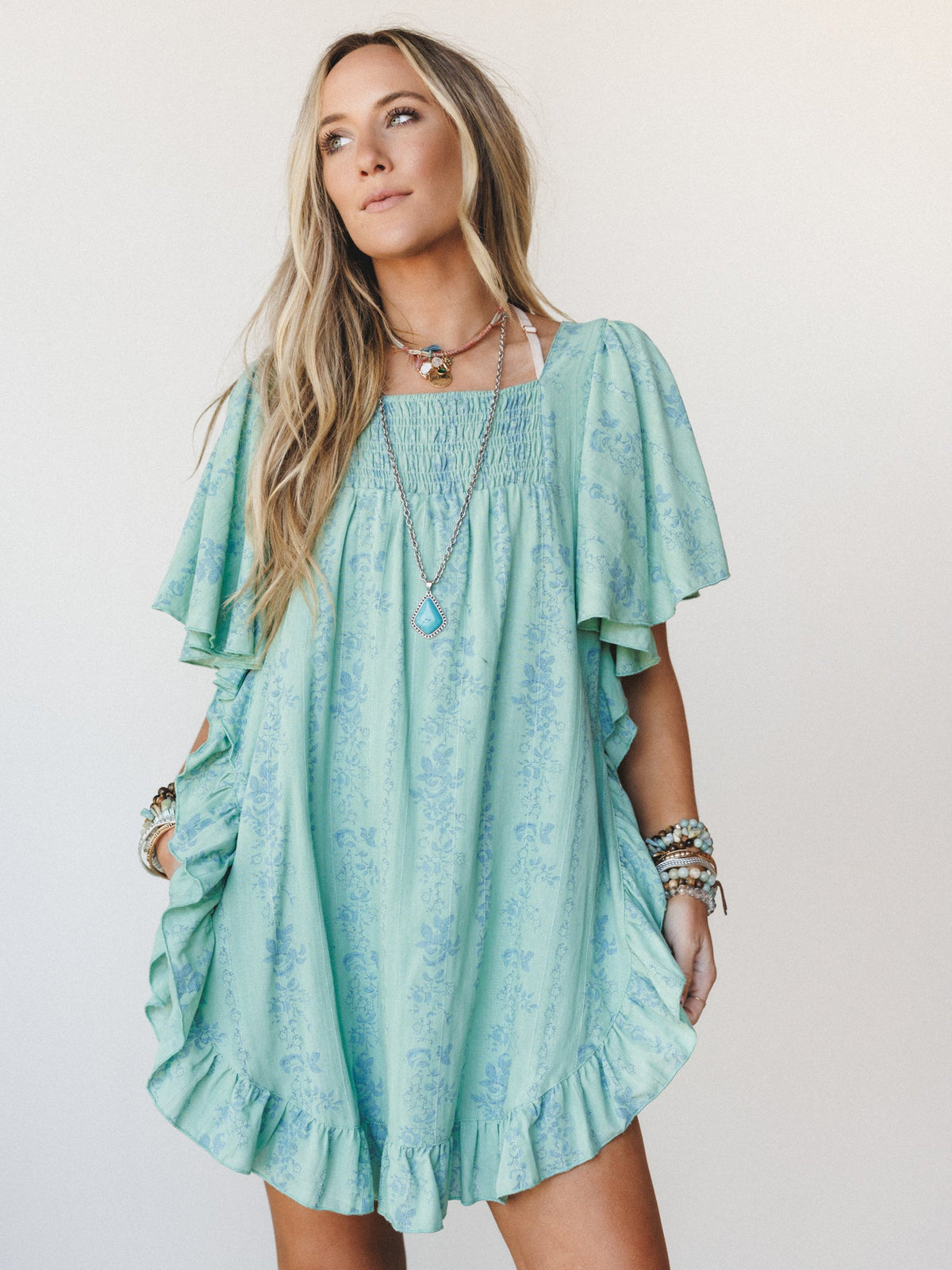Goldie Floral Romper - Sage