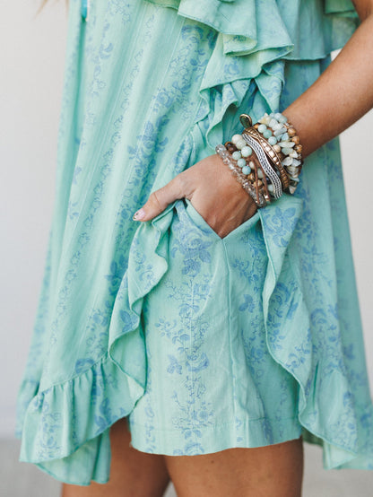 Goldie Floral Romper - Sage